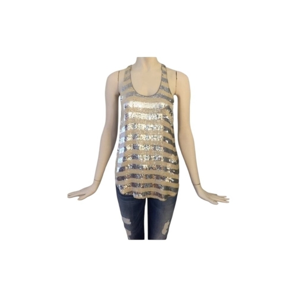 Haute Hippie sequin striped racerback tank Size S - Picture 2 of 5
